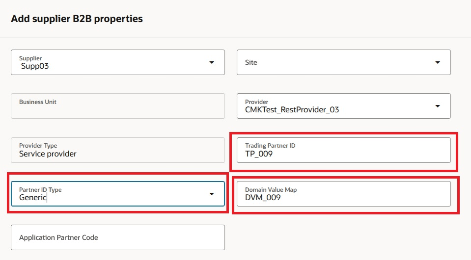 サプライヤB2Bプロパティの追加