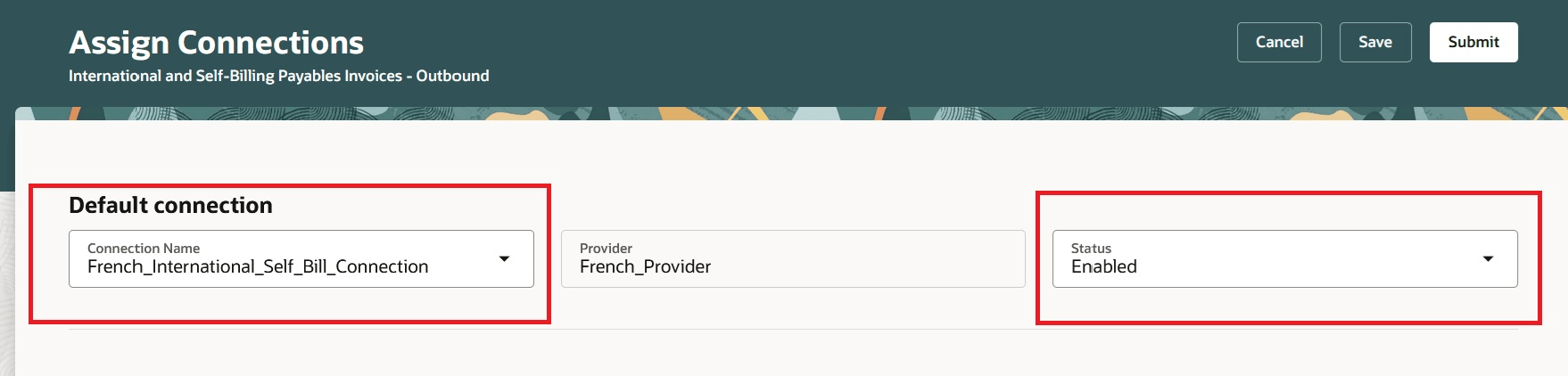 デフォルト接続の割当て