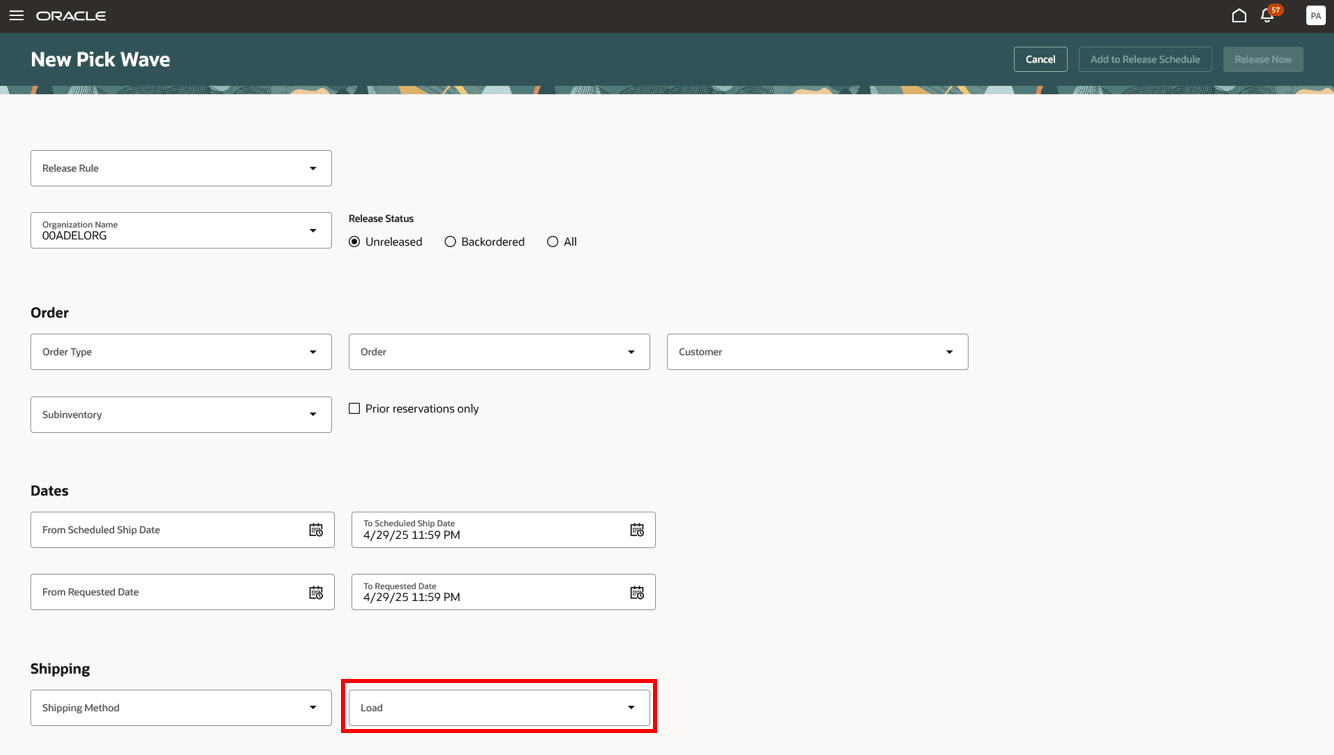 新規ピッキング・ウェーブ