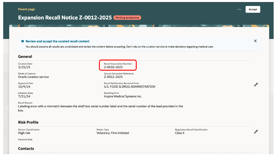 拡張リコール通知