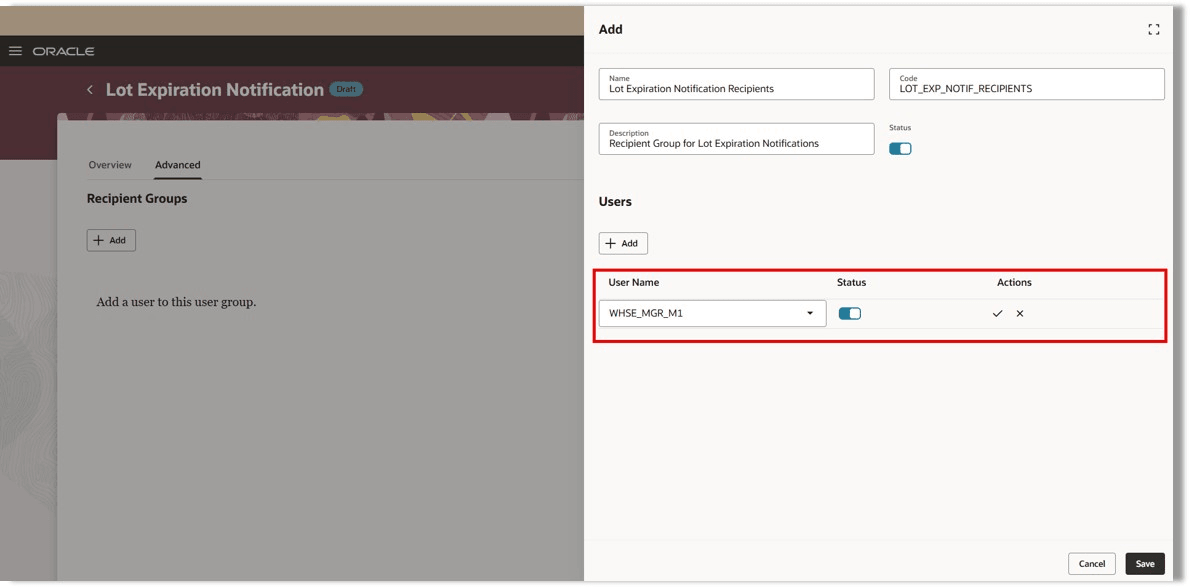 受信者グループの追加