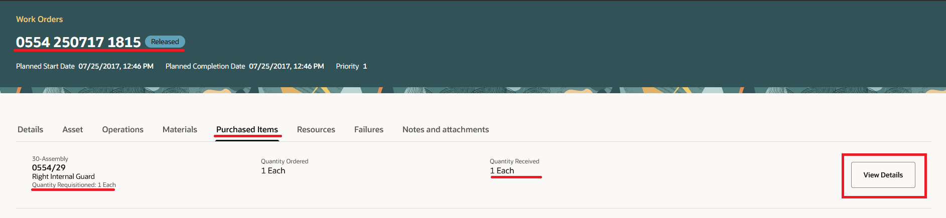操作30の「購買品目」タブ