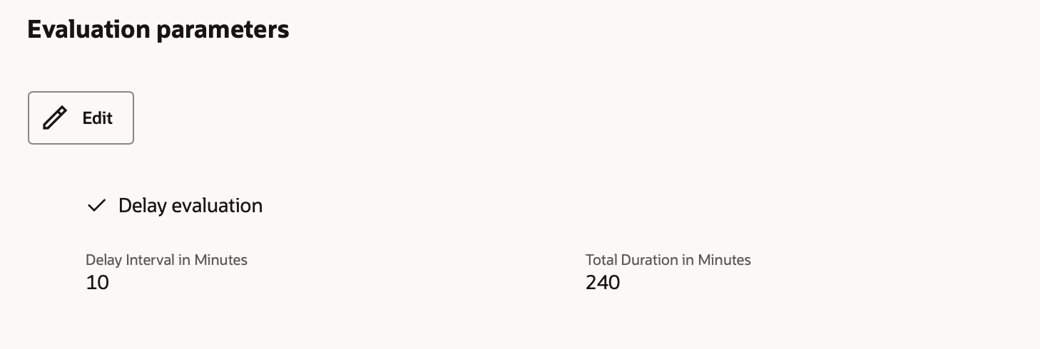 Evlauationパラメータ・セクションを示すスクリーンショット
