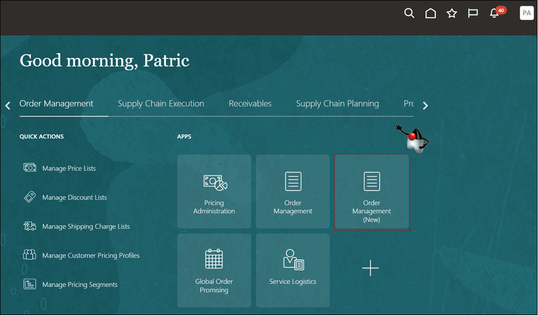 新規ナビゲータ・メニュー
