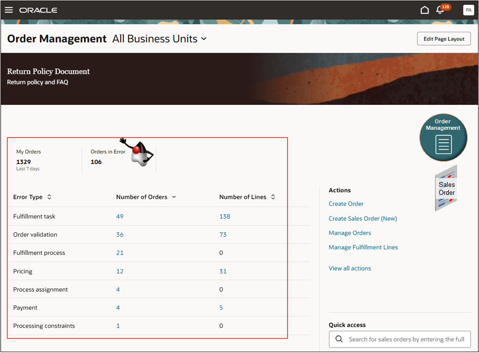 ランディング・ページ - エラー・オーダーKPI