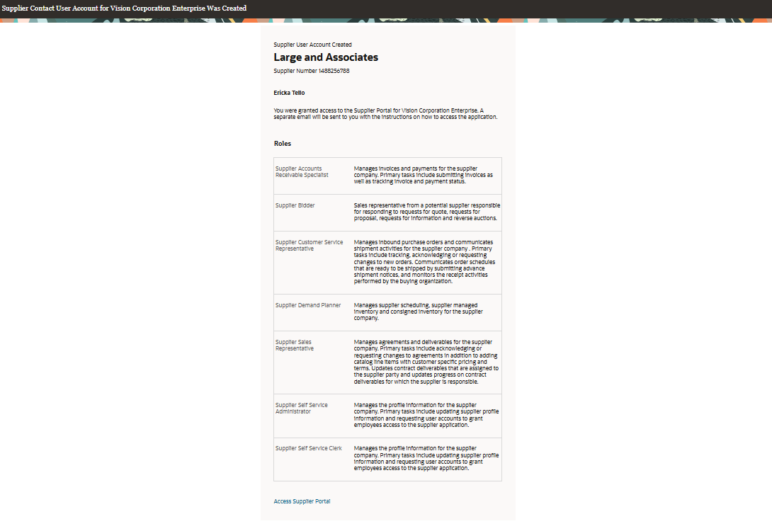 サプライヤ・ユーザー・アカウント作成通知