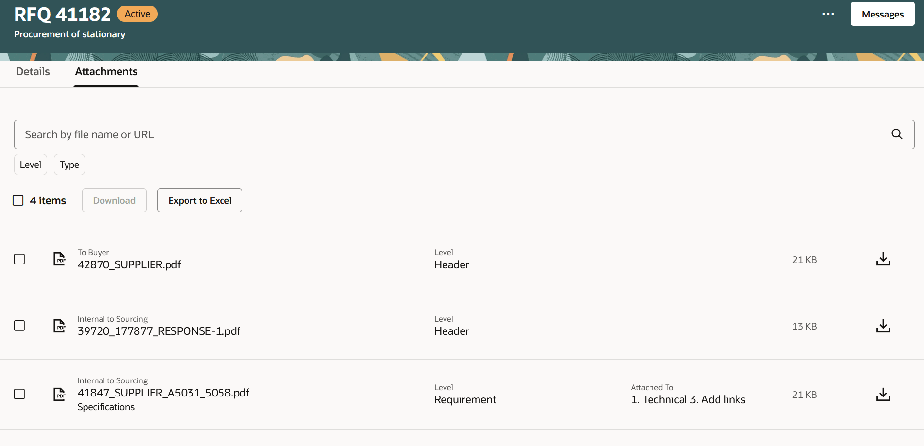 ネゴシエーションの表示 - 添付