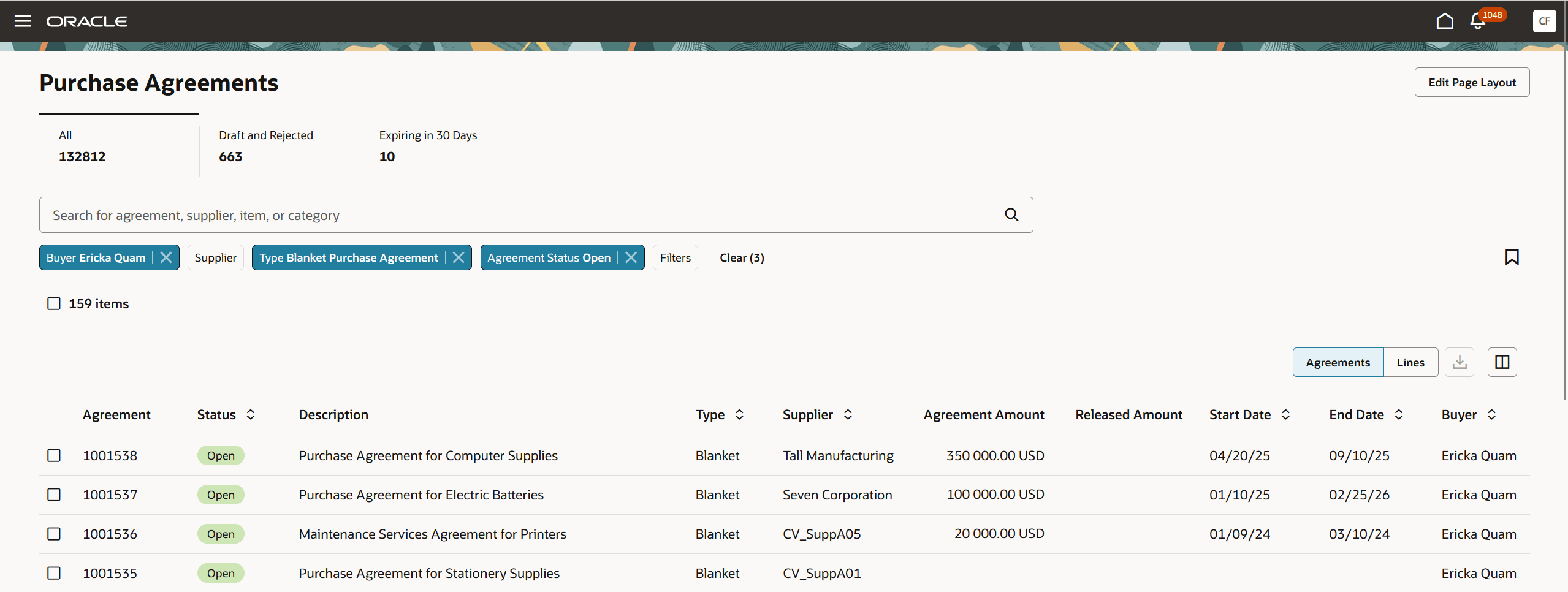 Redwood購買契約の管理