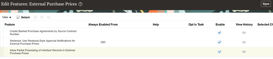外部購買価格でのインタフェース・レコードの一部処理を許可するオプトイン。