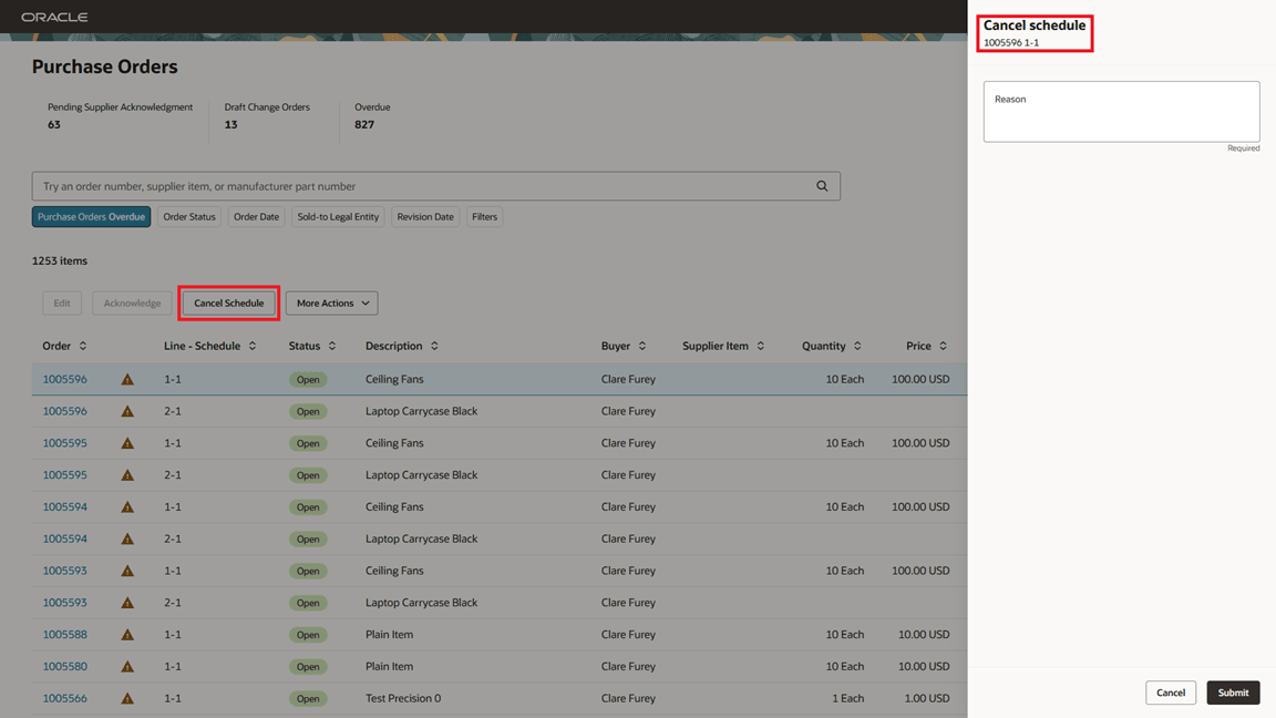 スケジュール処理の取消