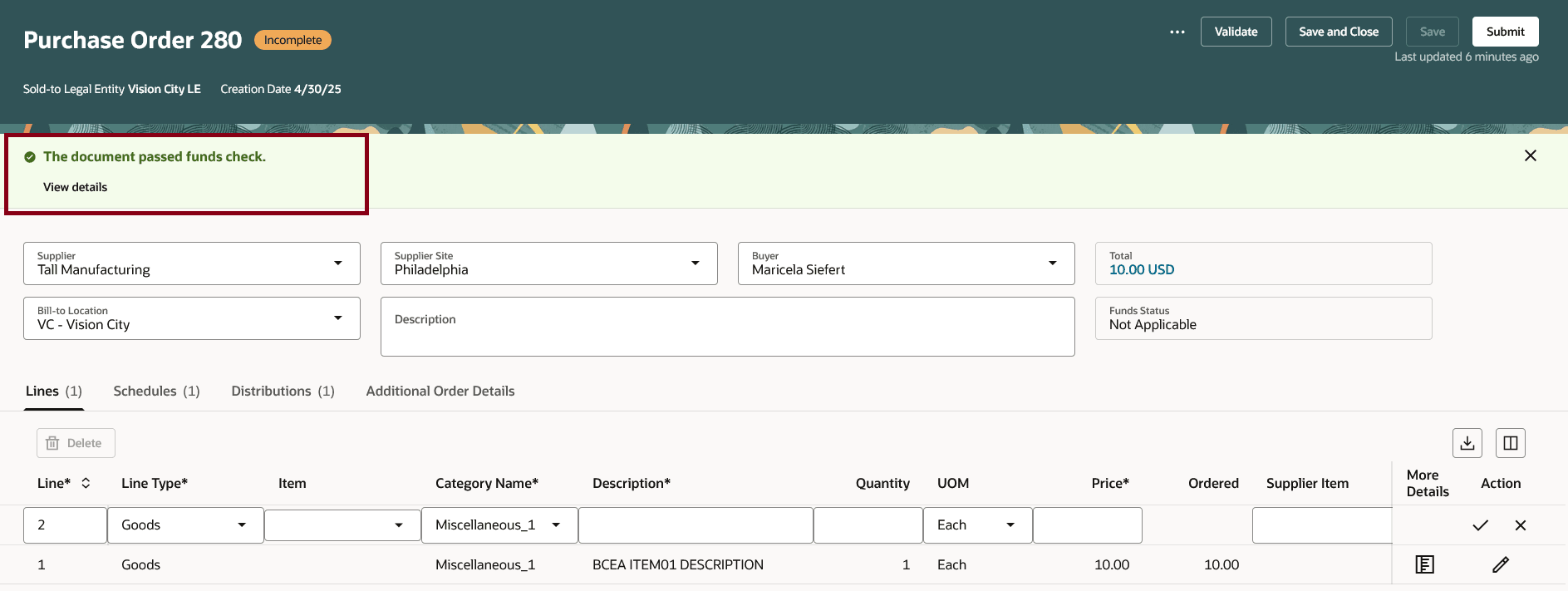 残余予算チェック処理の実行後に残余予算チェックに成功しました