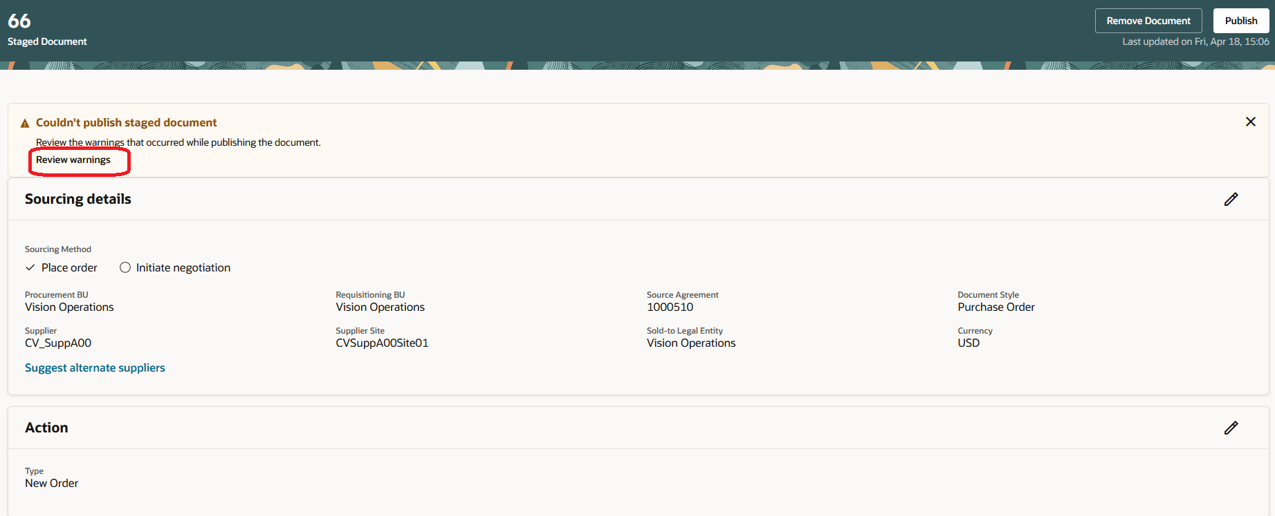 警告のレビュー