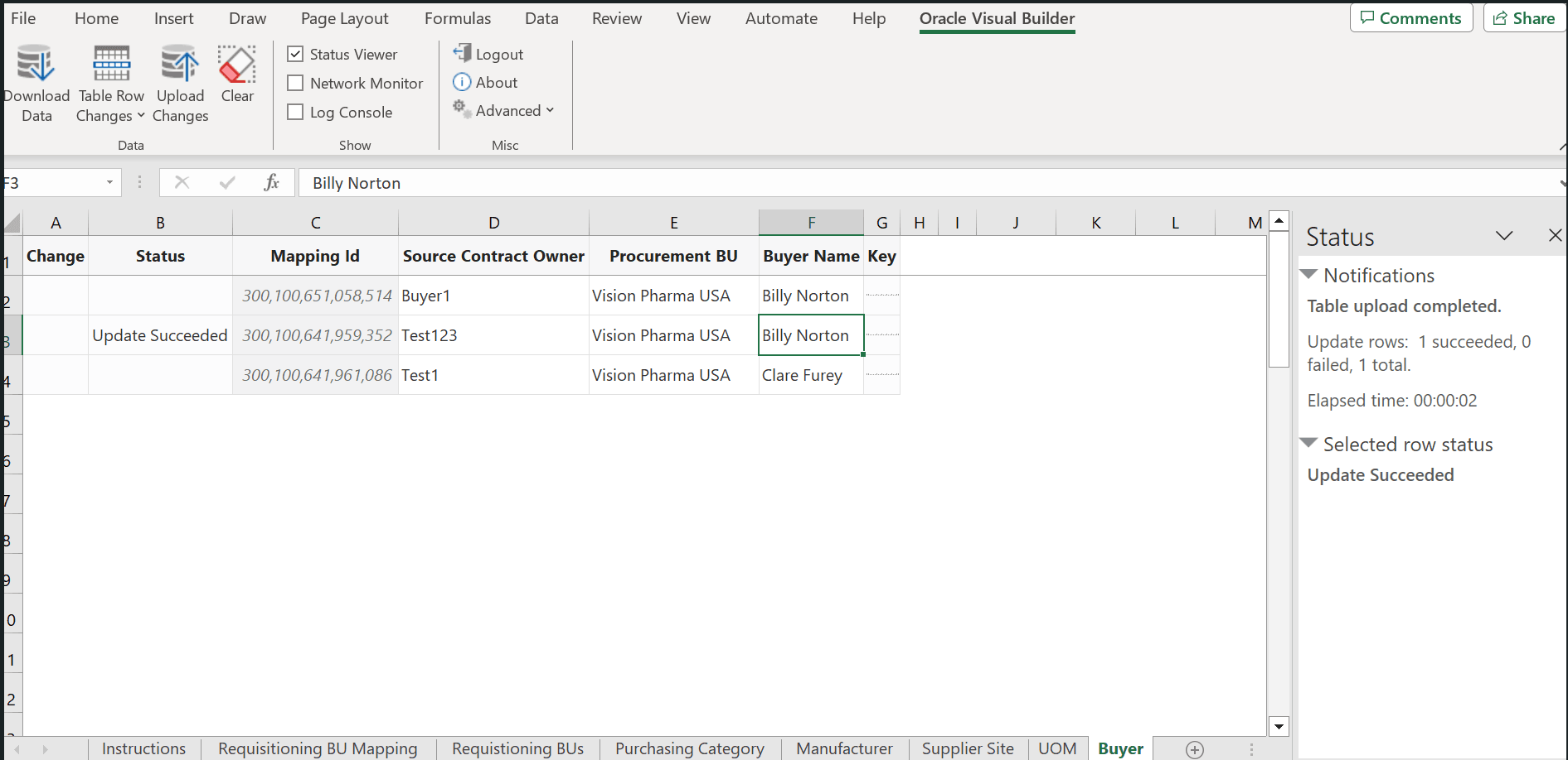 バイヤー・マッピング・スプレッドシート