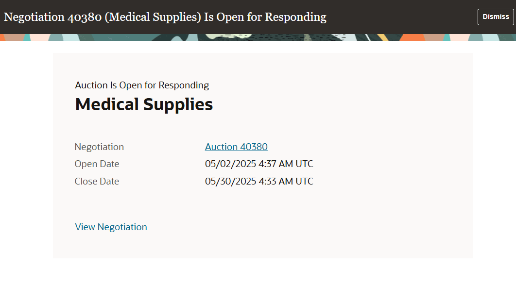 応答FYI通知のネゴシエーション・オープン