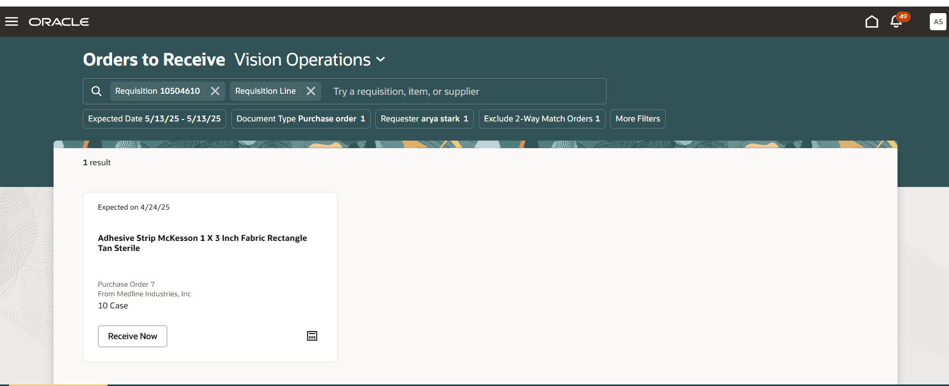 受入の詳細の追加