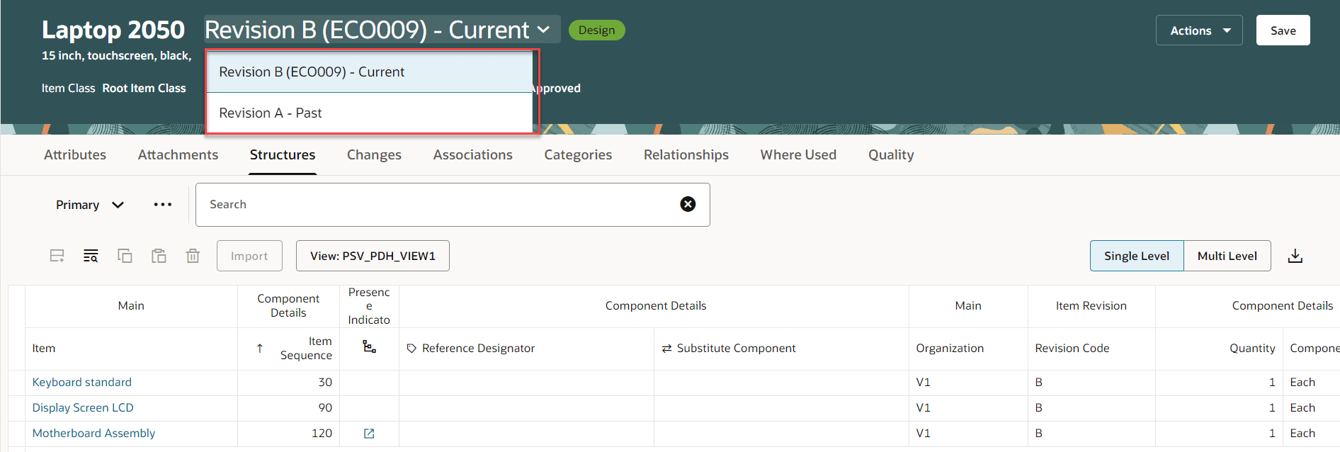 改訂基準品目属性