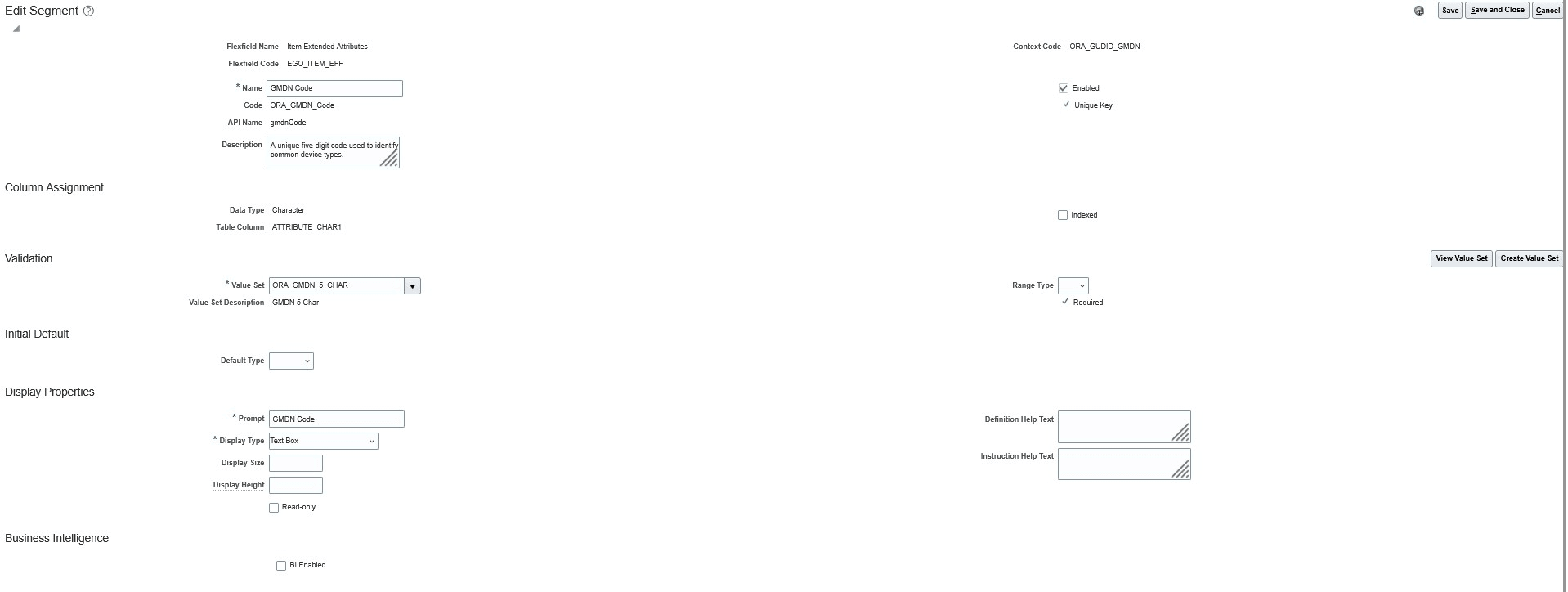 Healthcare属性で編集可能なプロパティ