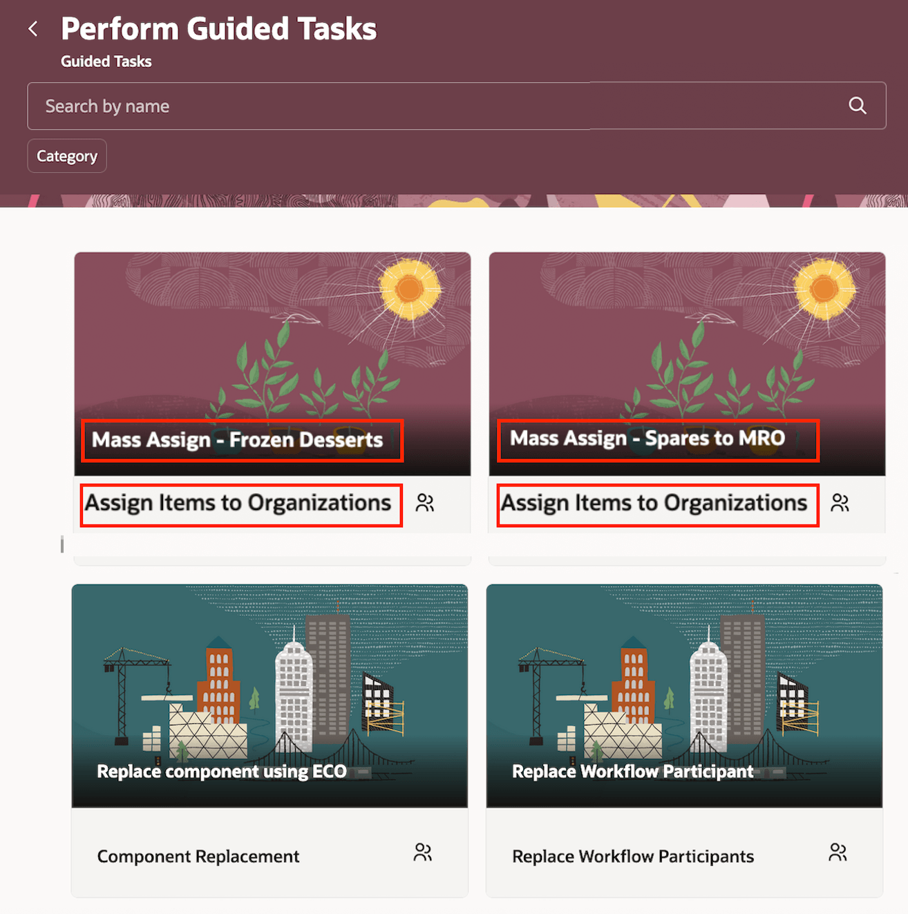 ガイド付きタスク・カテゴリ別ガイド付きタスク・フロー