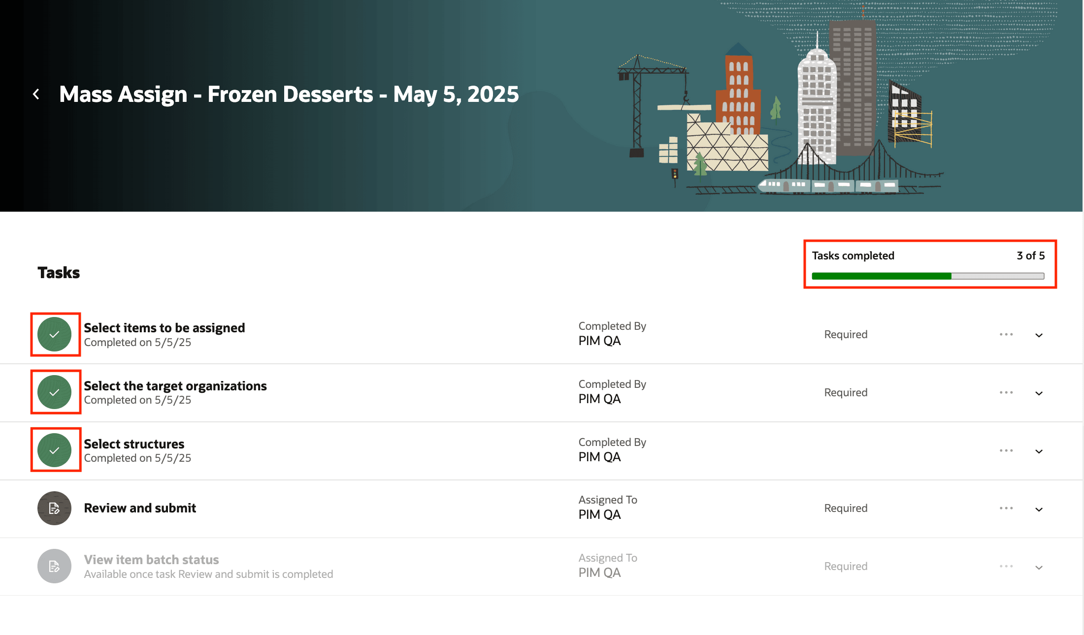 タスク: レビューおよび発行