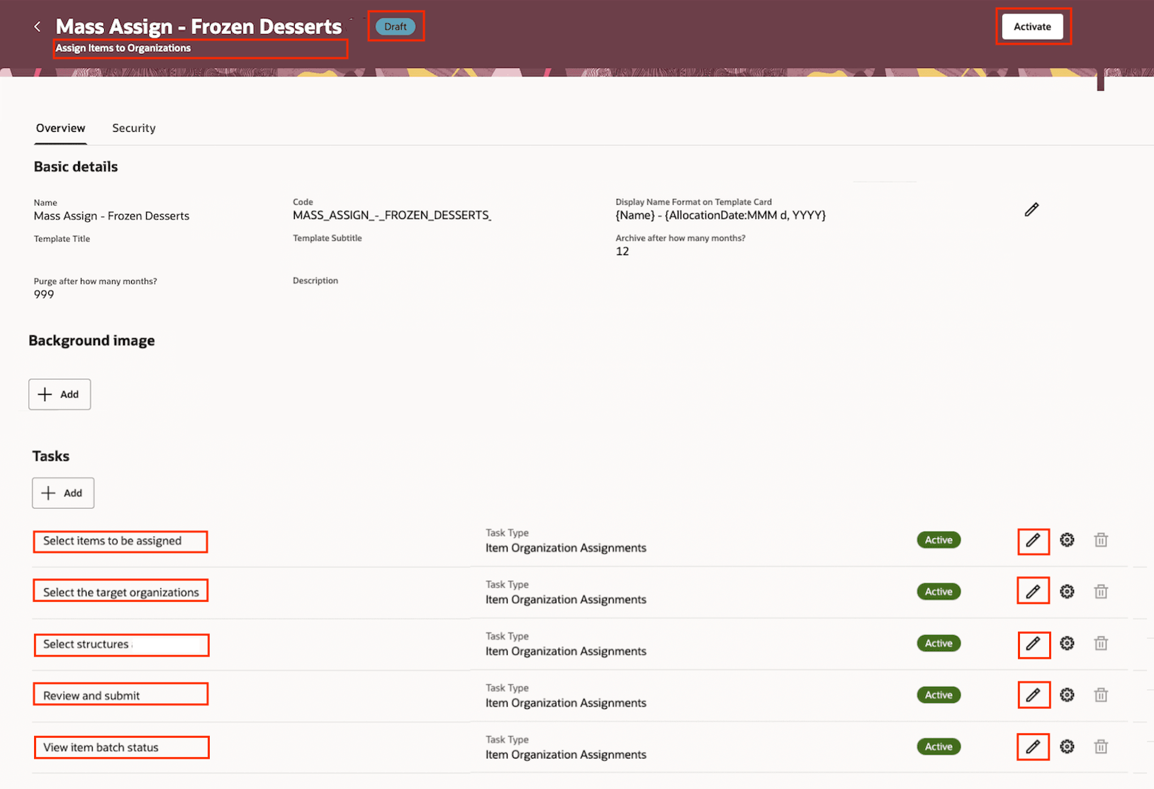 ドラフト・モードでのタスク・フロー