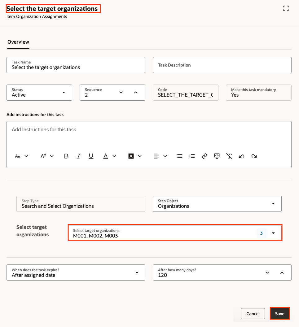 タスク: ターゲット組織の選択