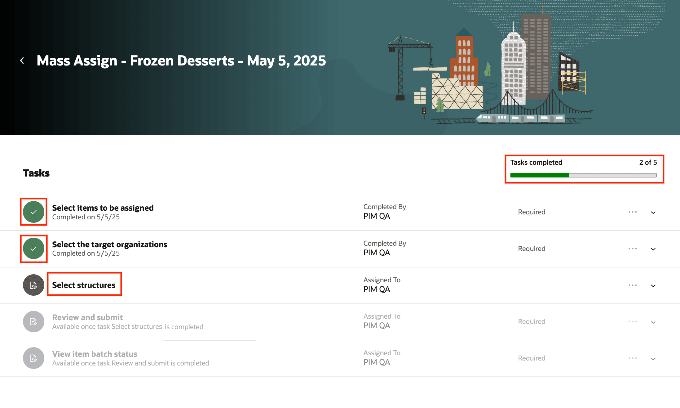 タスク: 構成の選択