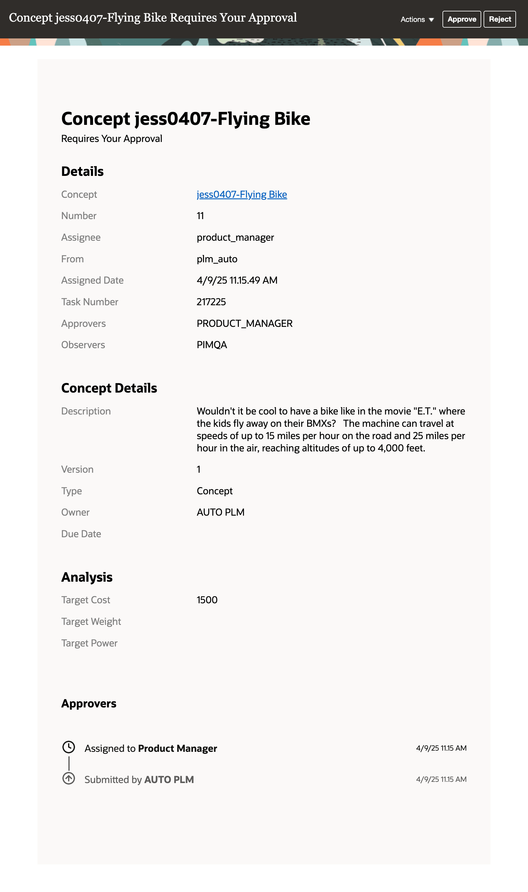 キャプション: コンセプト承認のアプリ内通知