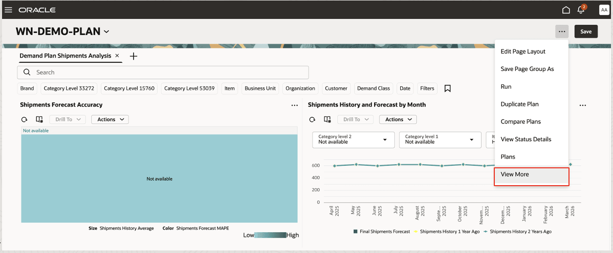 プランのその他の処理メニュー