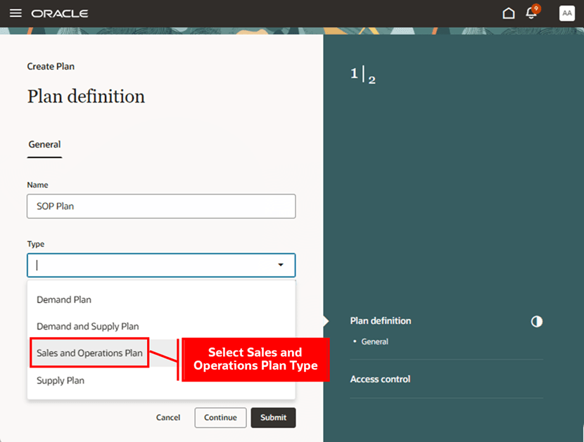 ガイド付きプロセスでの販売および業務計画の作成
