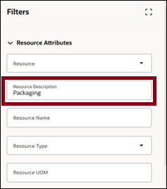 キーワードを使用したリソースのフィルタリング
