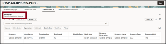 「ドリル先」オプションを使用したフィルタ