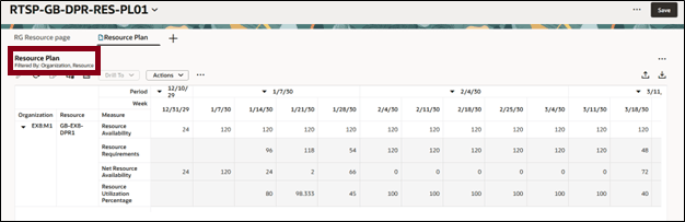 ドリル先オプションを使用したフィルタ