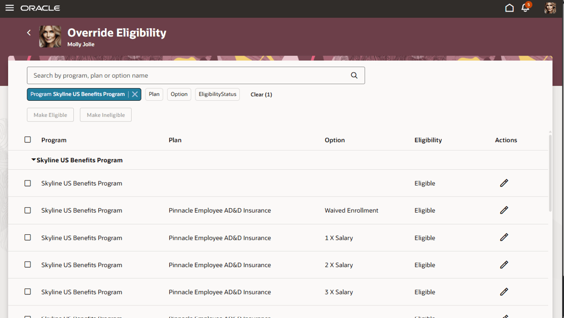 Redwoodの適格の上書きページ