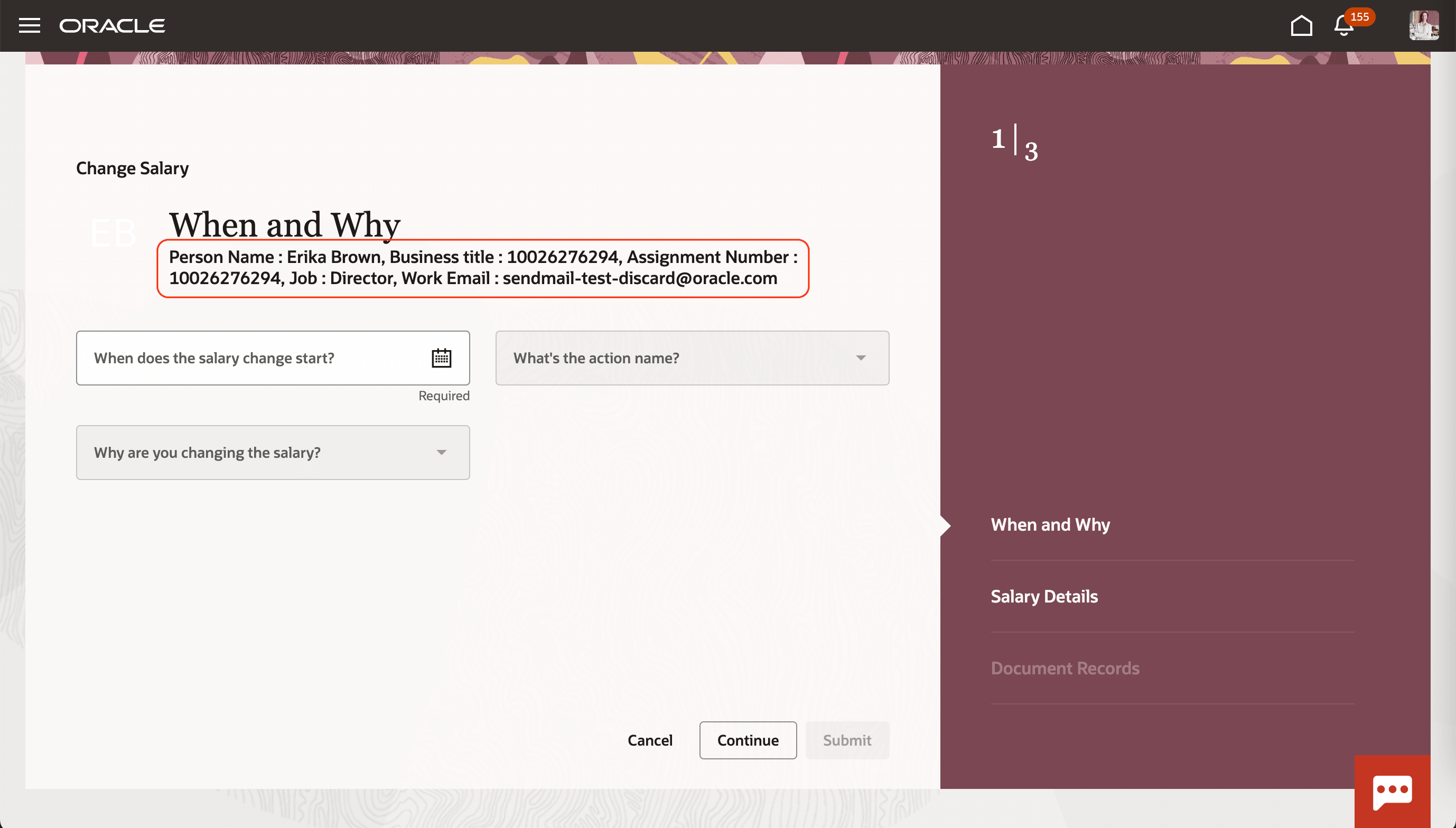 タイトル付き個人ヘッダー属性が表示された「ガイド付きプロセスのコンパクト化」ページ