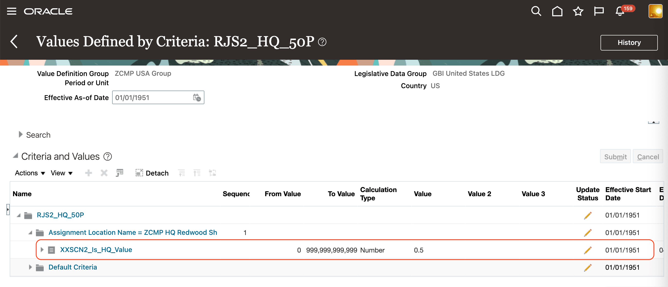 有効基準別の値設定(1951年1月1日)