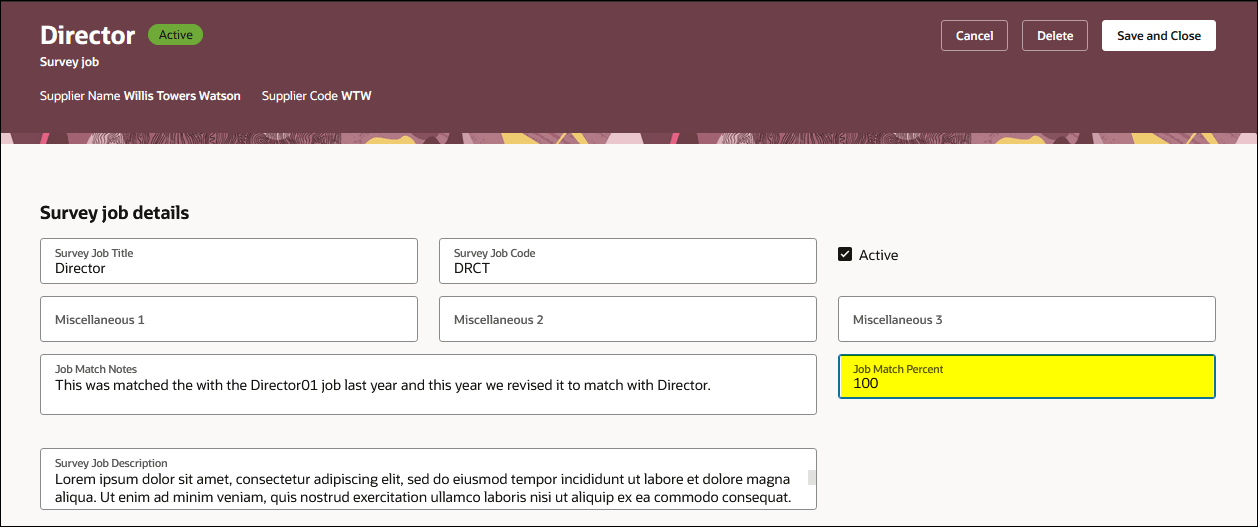 ディレクタ: 新規ジョブ一致率