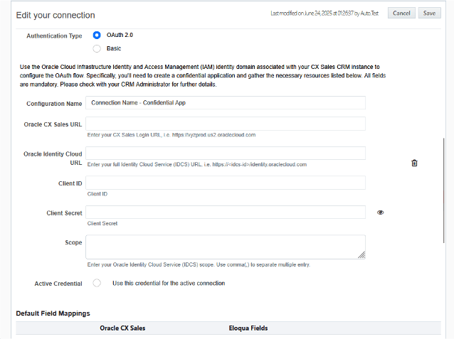 OAuth 2.0が新規接続のデフォルト・オプションになります