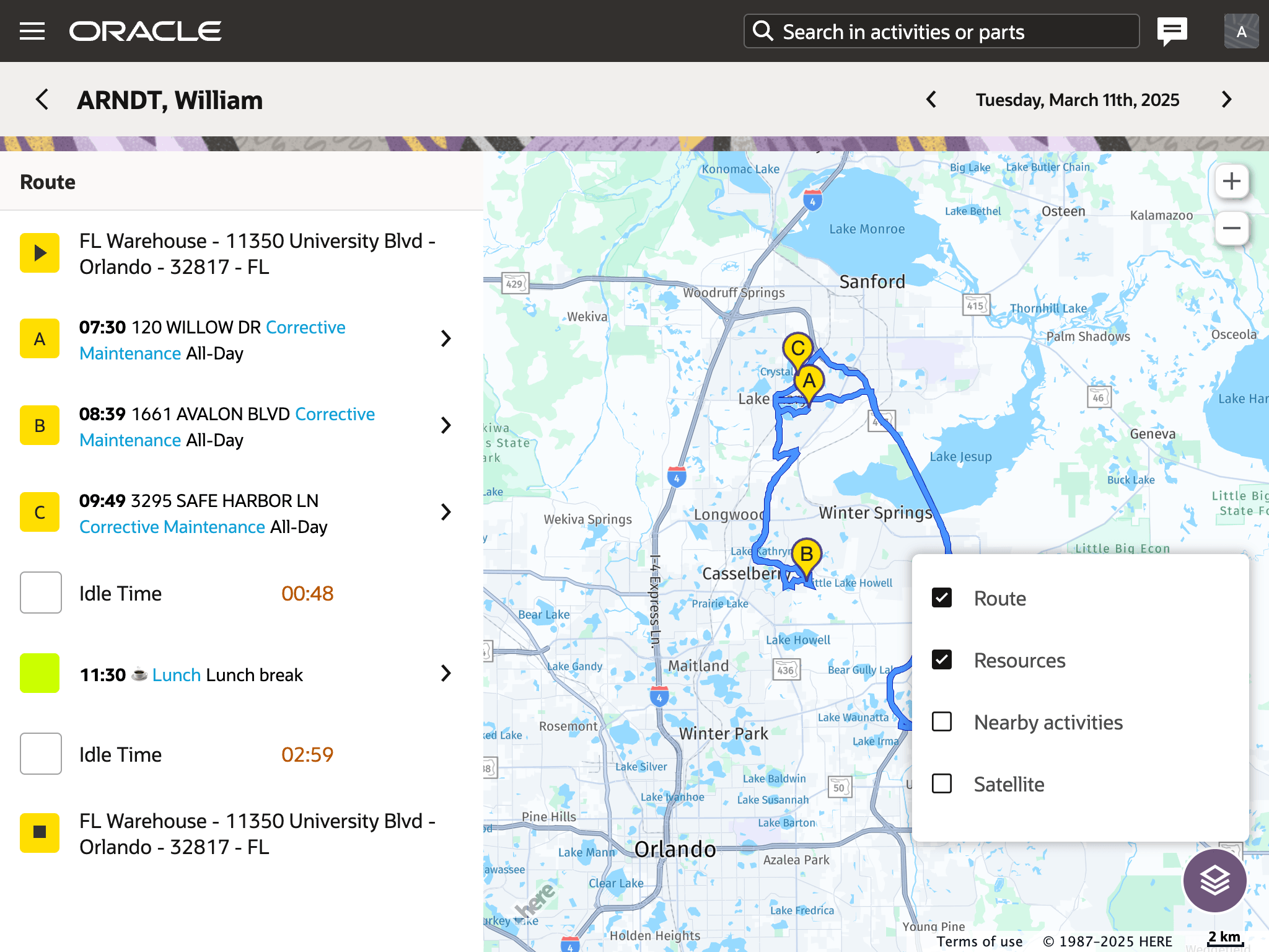 ディスパッチ・コンソールでのリソース・トレースの表示