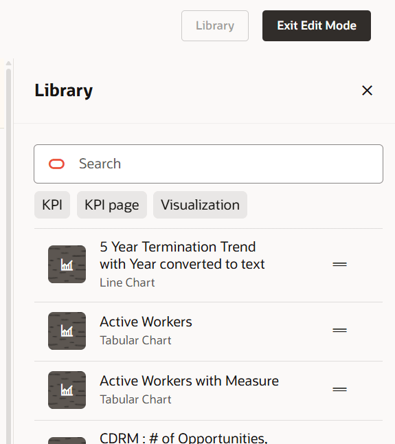 Redwoodアナリティクス - ダッシュボードへのビジュアライゼーションの追加