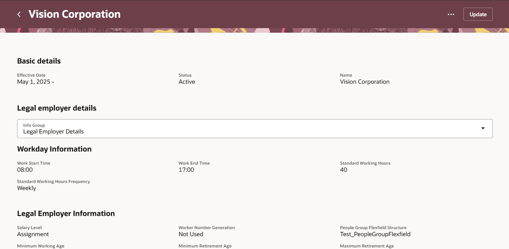 雇用主の更新を表示するページを表示
