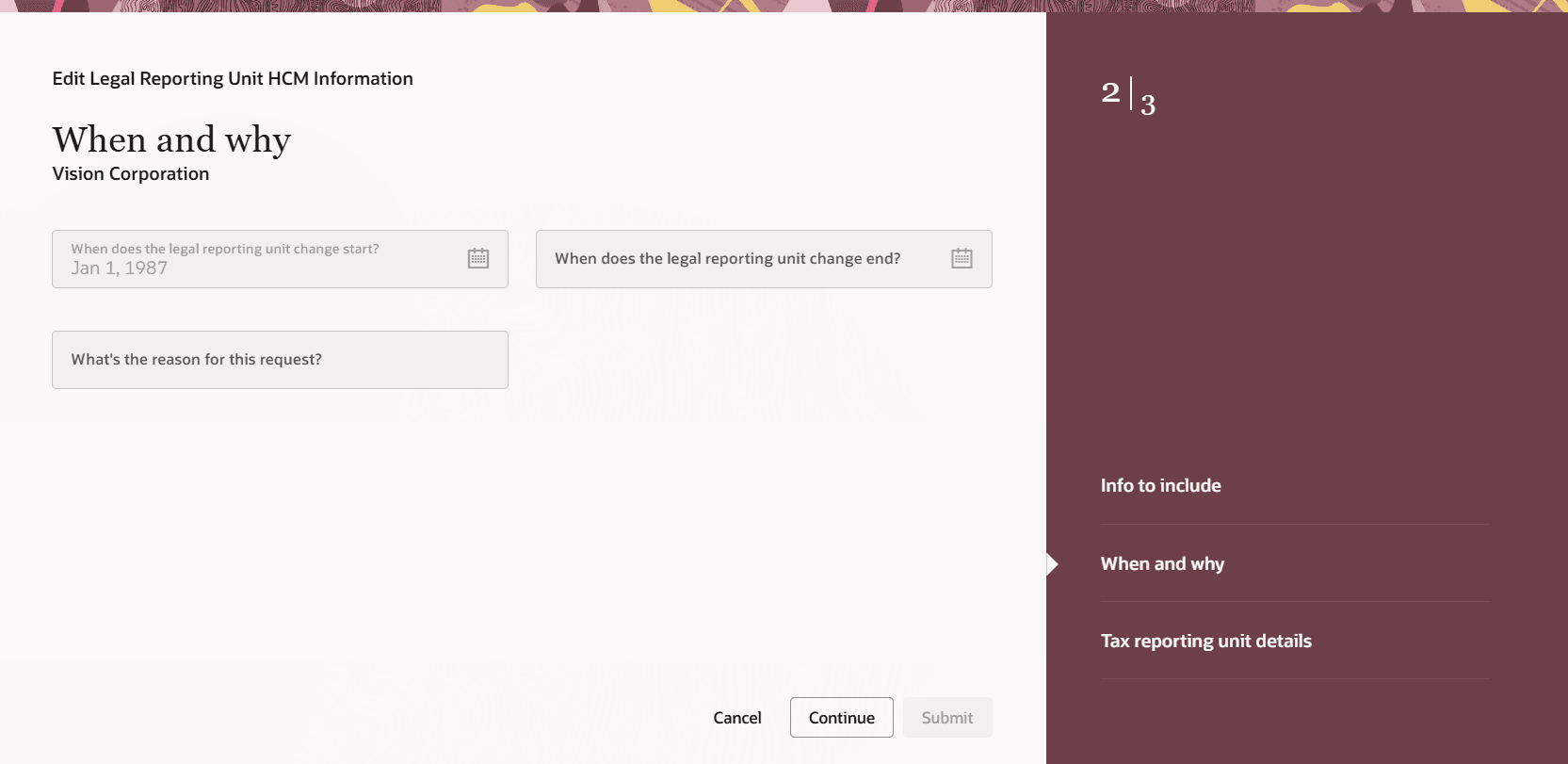 LRUの修正: 時期および事由ステップ