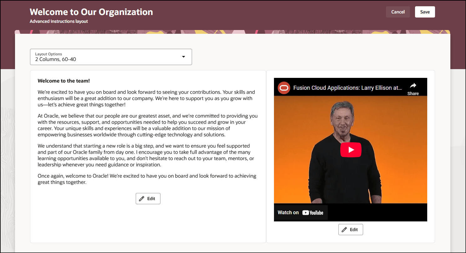2列に追加されたコンテンツ、60-40レイアウト・オプション