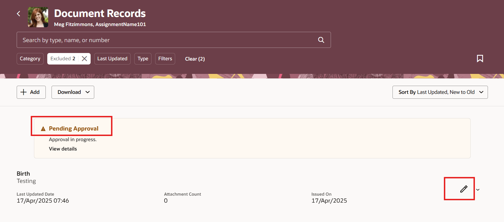 イニシエータによる承認待ち文書レコードの編集使用可能