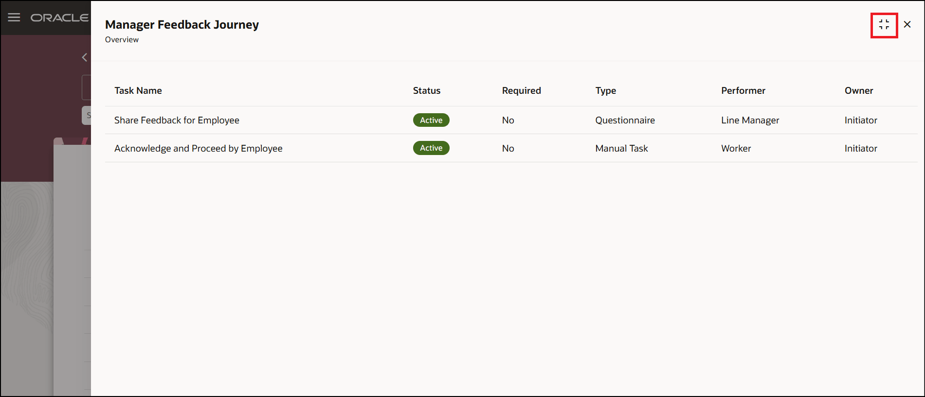 パネル・ドロワーを最大化した後、アイコンを最小化