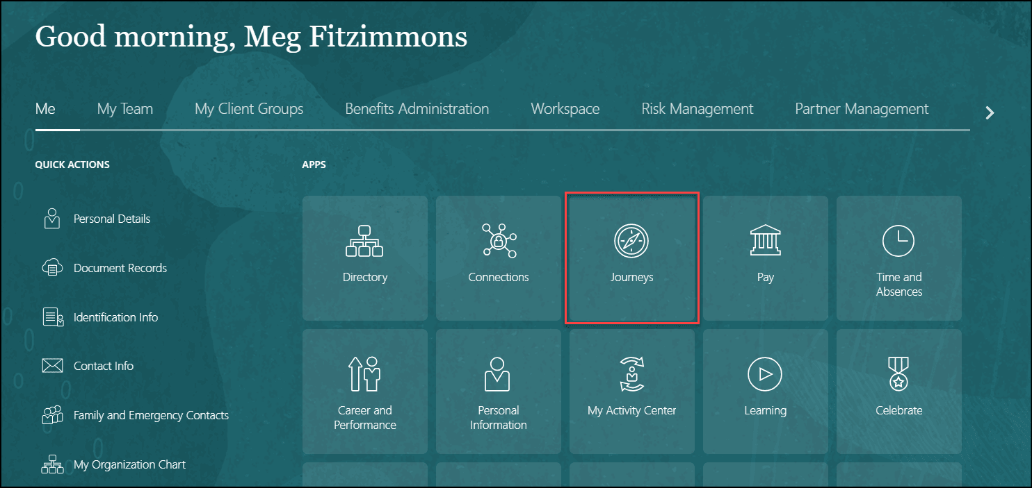 ホーム・ページ上のジャーニ