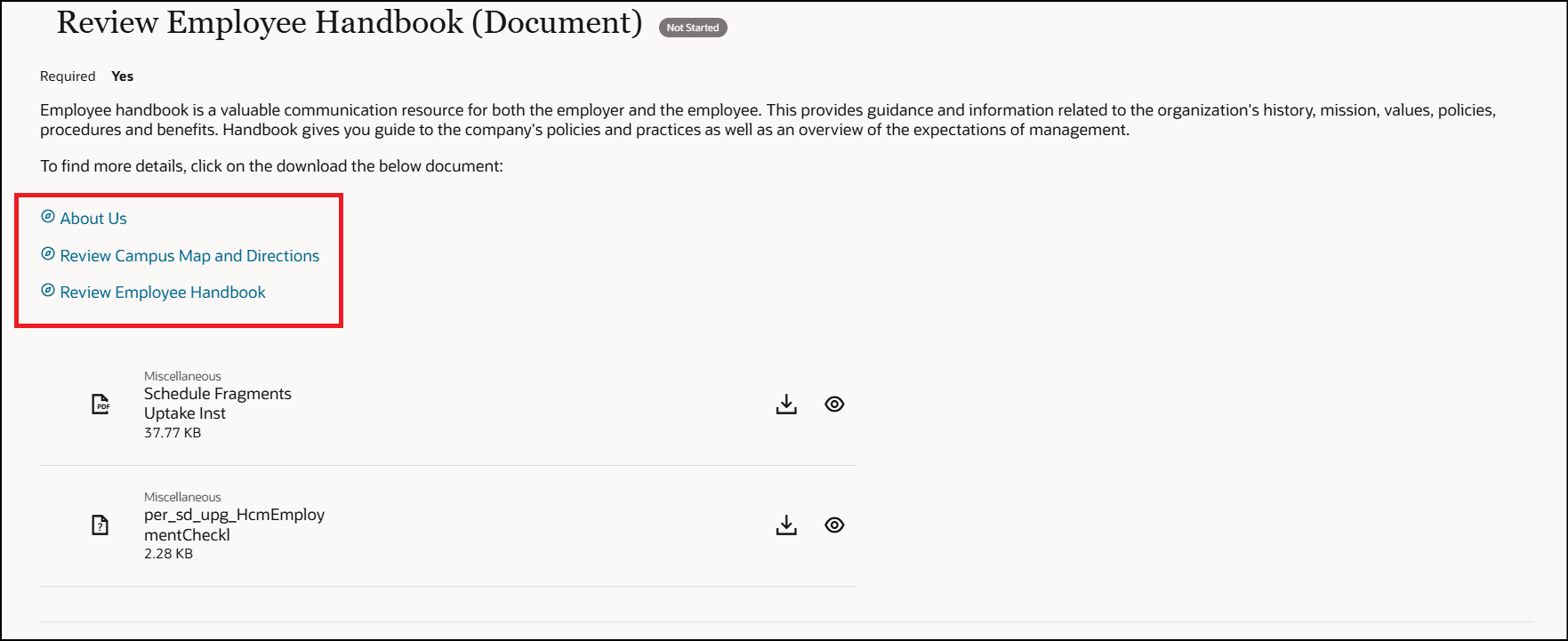 ジャーニの割当後にセクション・レベルでガイド付きジャーニ・タスクが表示される