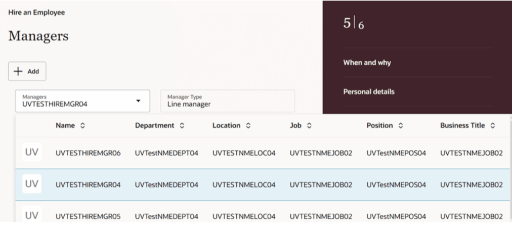 構成可能マネージャ値リスト