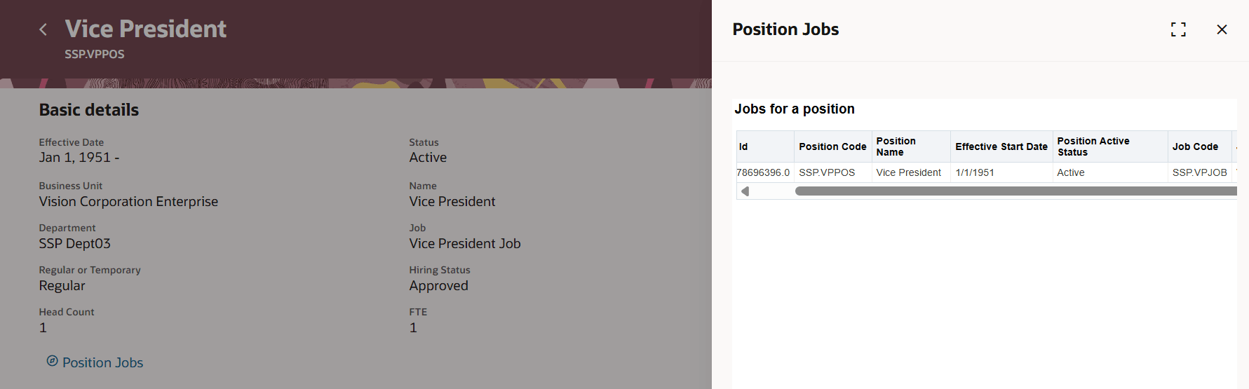 セクション・レベルのガイド付きジャーニのレポート結果を示すパネル・ドロワー