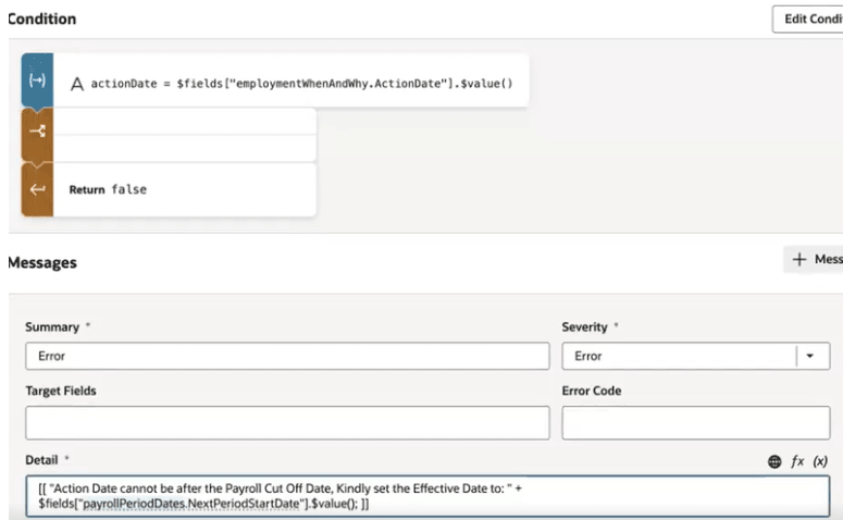 給与期間に基づく日付のデフォルト設定および検証のサポート