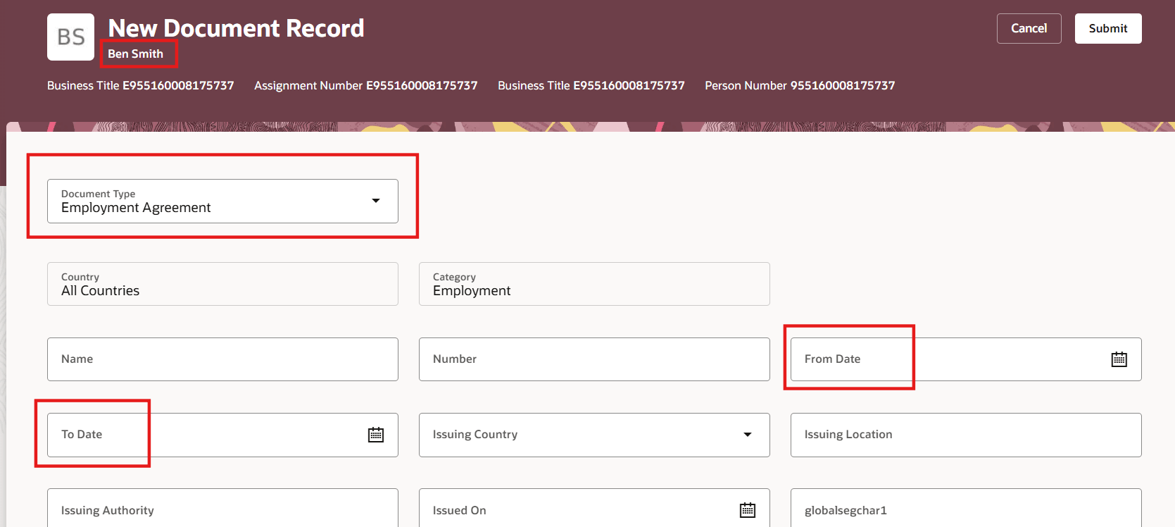 上書きプロパティがHR担当者に適用されていません